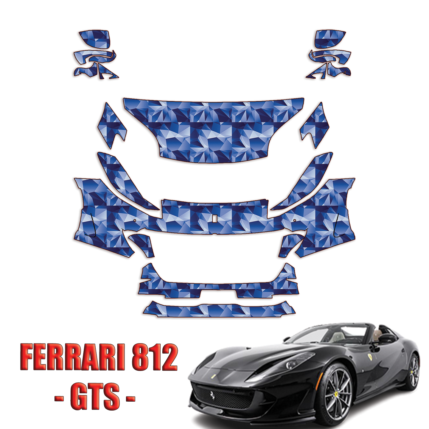 2020-2024 Ferrari 812 GTS Precut Paint Protection PPF Kit – Partial Front