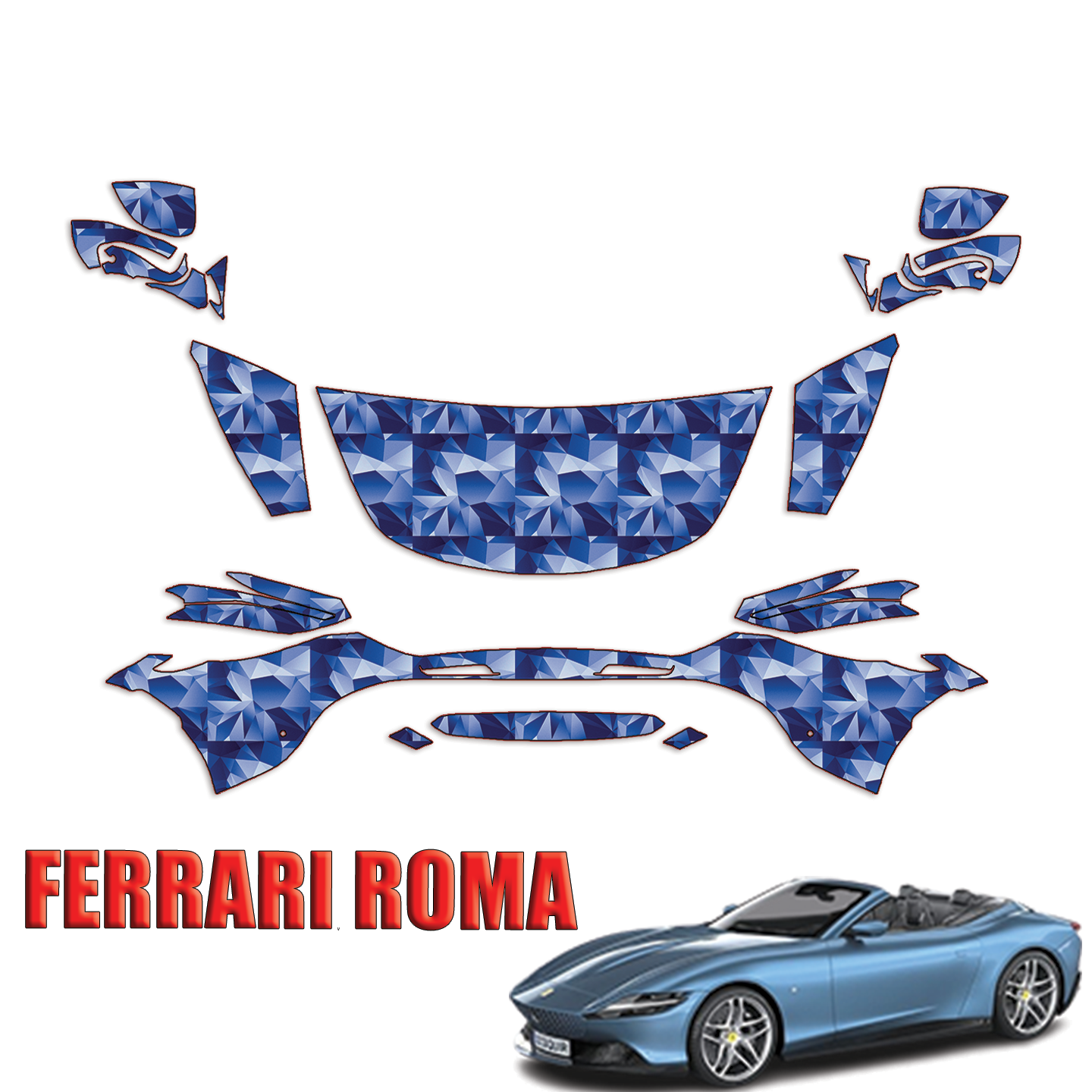 2021-2024 Ferrari Roma Precut Paint Protection Kit – Partial Front