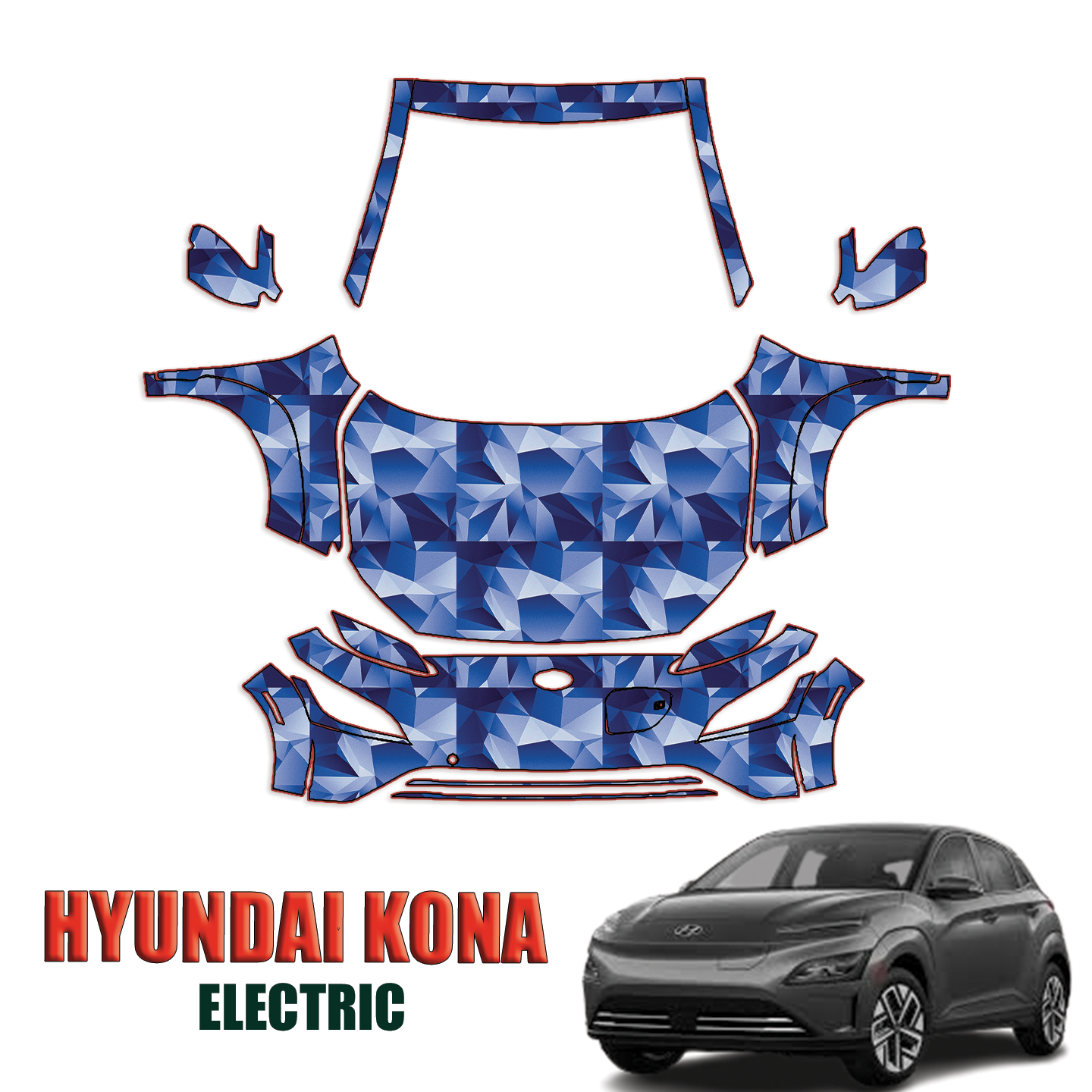 2022-2024 Hyundai Kona Electric Paint Protection Precut PPF Kit – Full Front