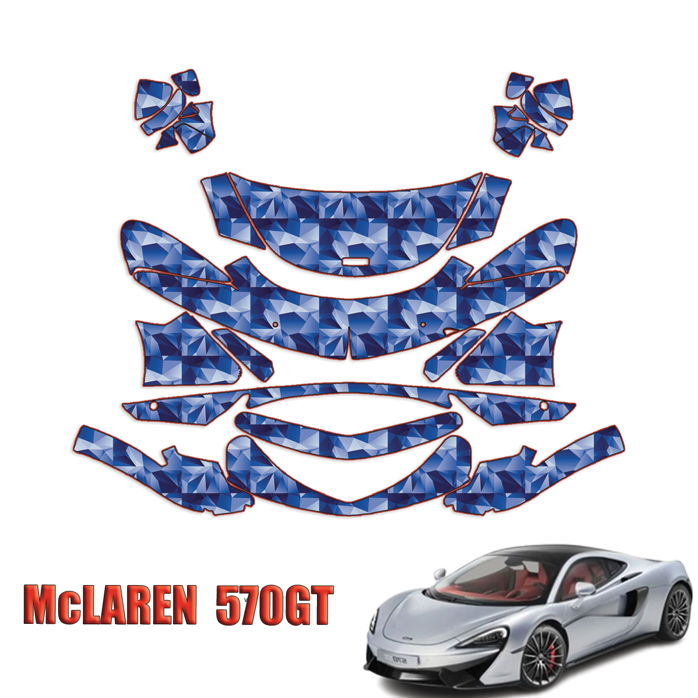 2017 McLaren 570 GT Precut Paint Protection Kit – Partial Front