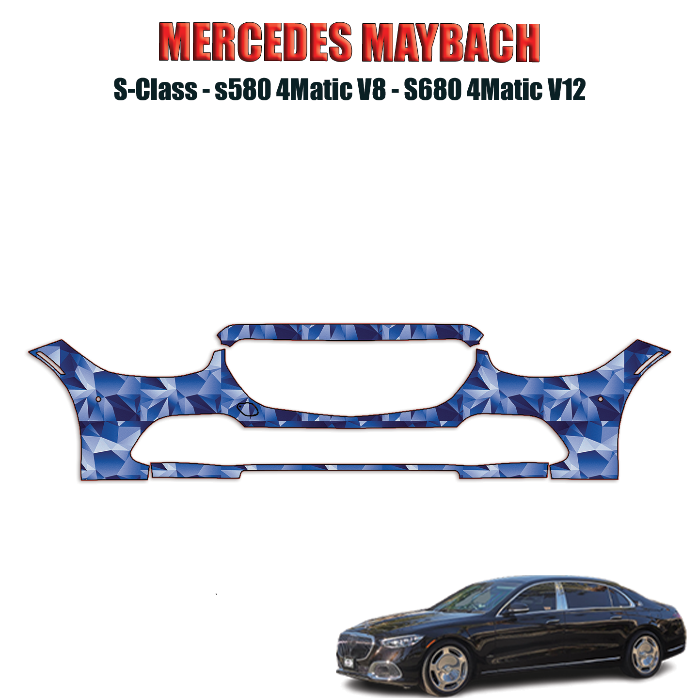 2021-2023 Mercedes Maybach S Class Precut Paint Protection Kit – Front Bumper