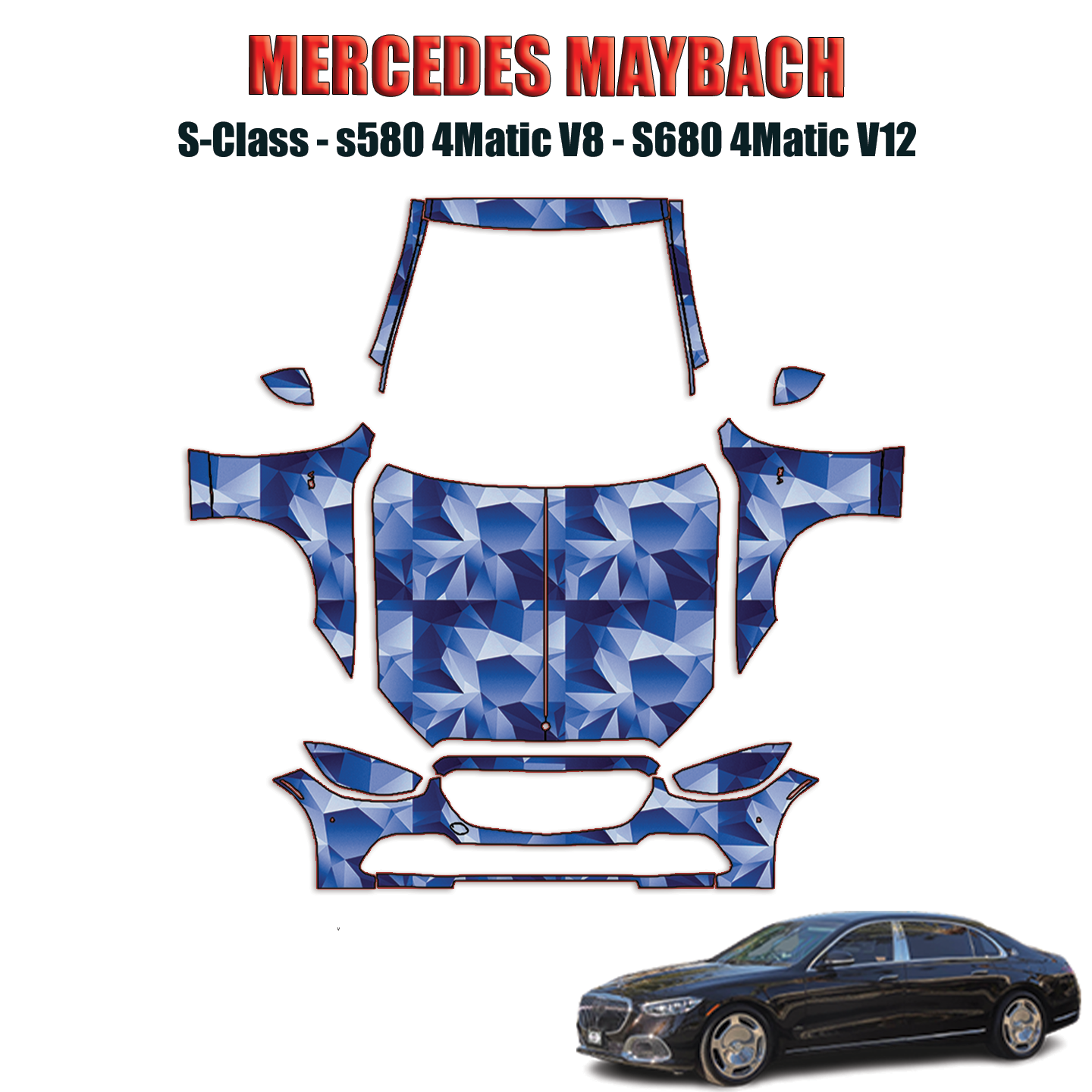 2021-2023 Mercedes Maybach S Class Precut Paint Protection Kit – Full Front