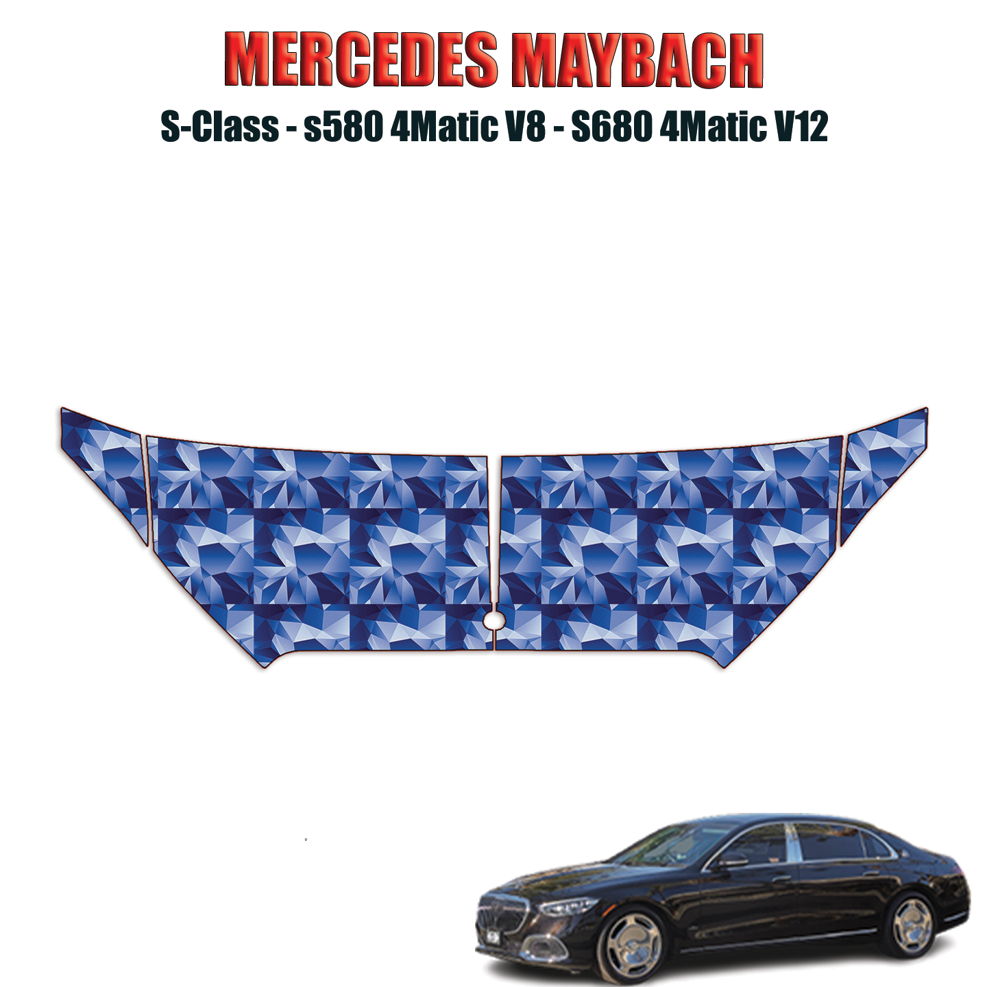 2021-2023 Mercedes Maybach S Class Precut Paint Protection – Partial Hood+