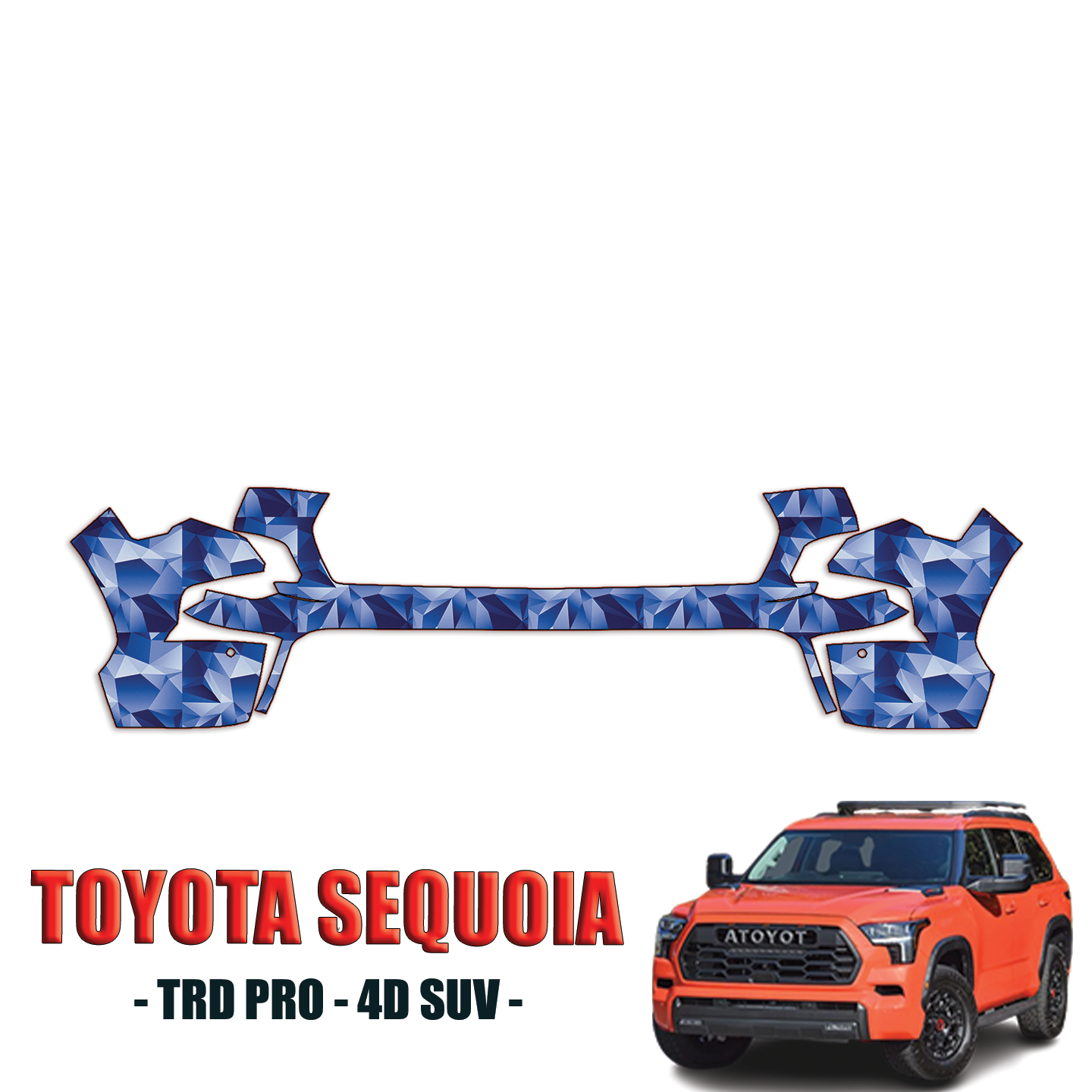 2023-2024 Toyota Sequoia TRD Pro Precut Paint Protection Kit – Front Bumper