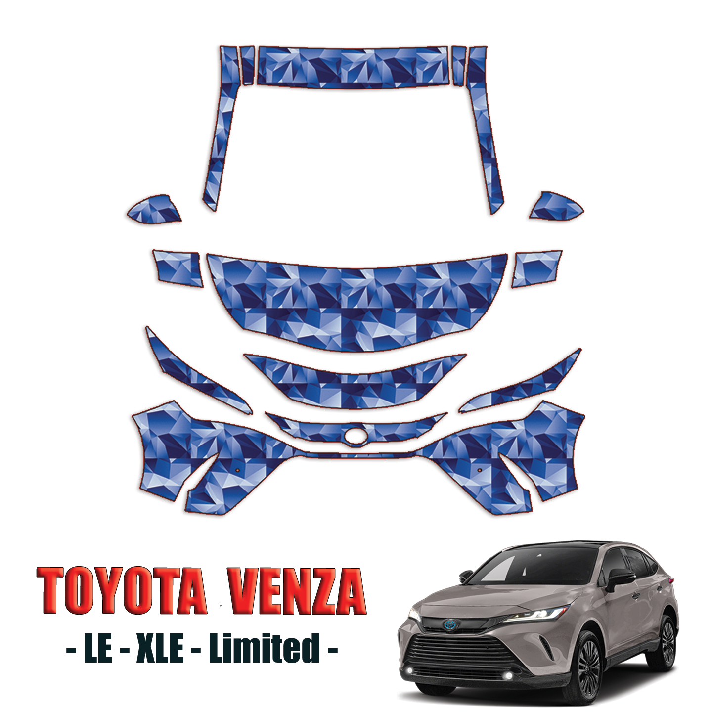 2021-2024 Toyota Venza Precut Paint Protection PPF Kit – Partial Front + A Pillars