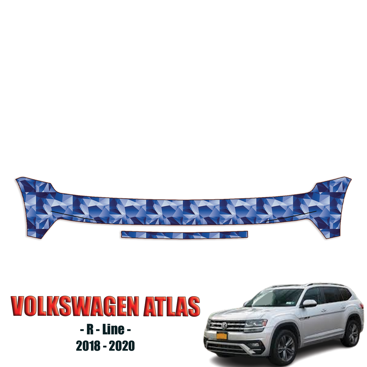 2018-2020 Volkswagen Atlas – R-Line Precut Paint Protection Kit – Front Bumper