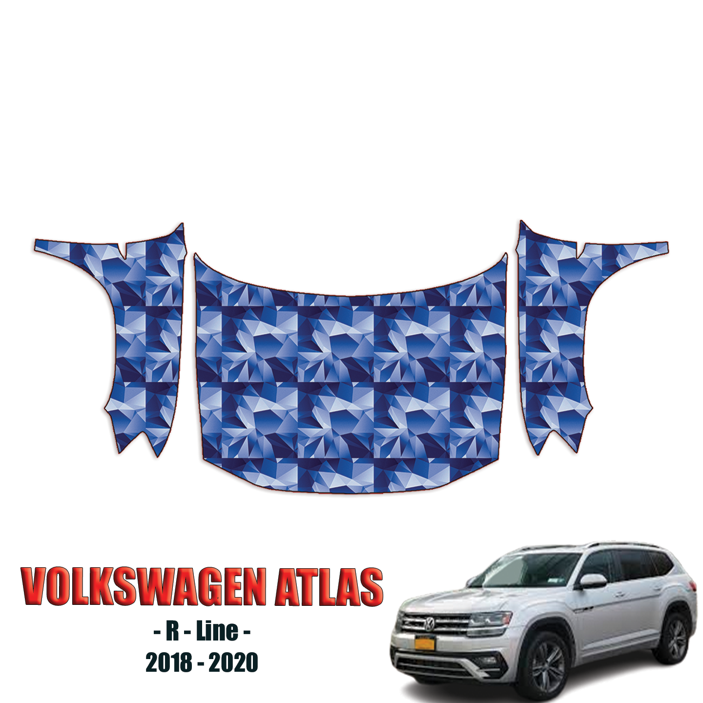 2018-2020 Volkswagen Atlas – R-Line Precut Paint Protection Kit – Full Hood + Fenders