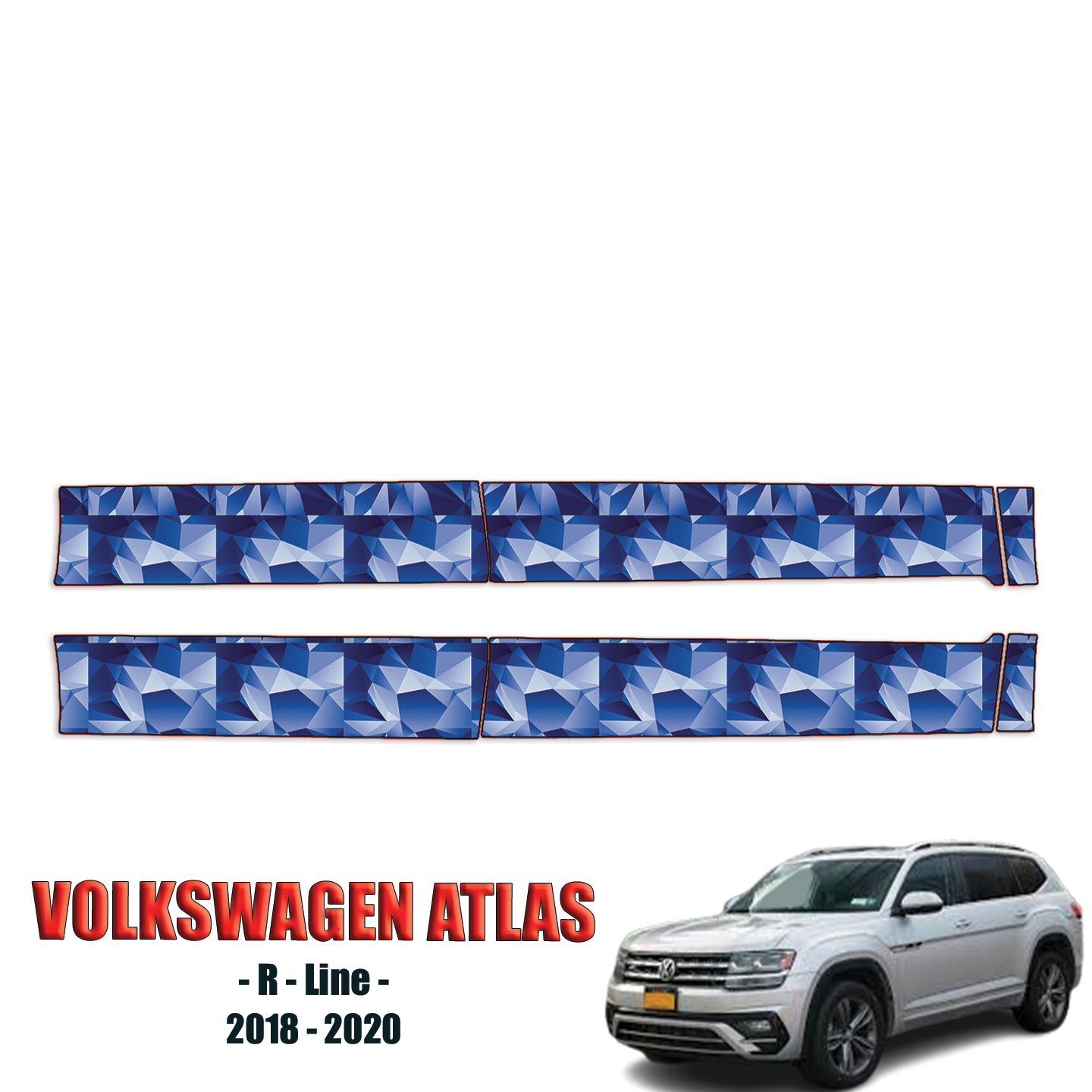 2018-2020 Volkswagen Atlas – R-Line Precut PPF Kit Paint Protection Film – Rocker Panels